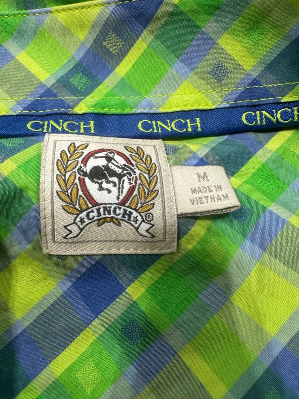 Cinch Green and Blue Plaid Western Shirt